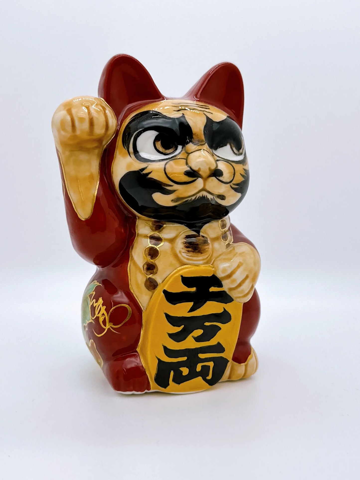 日本清水烧招财猫 达摩大师