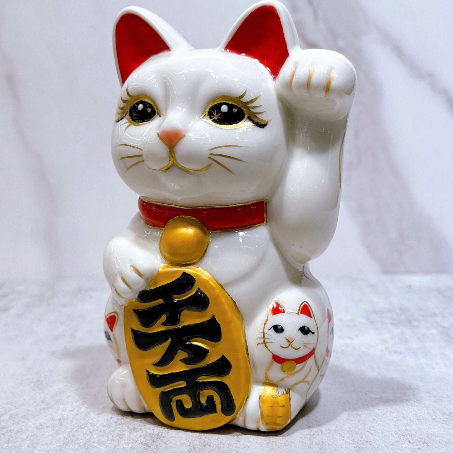 日本清水烧招财猫仫绘白地猫阵
