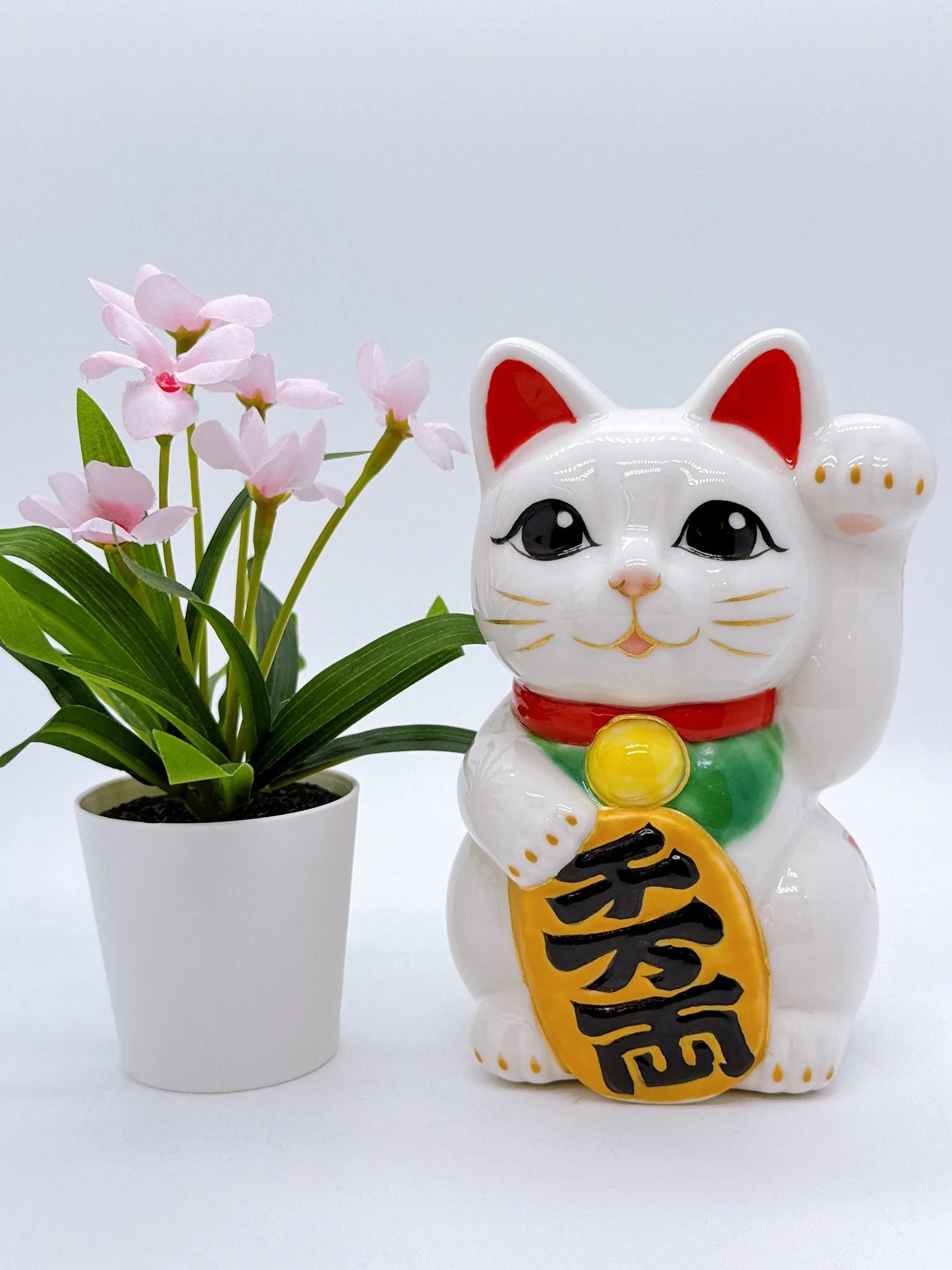 日本清水烧招财猫 七小判猫 千万两
