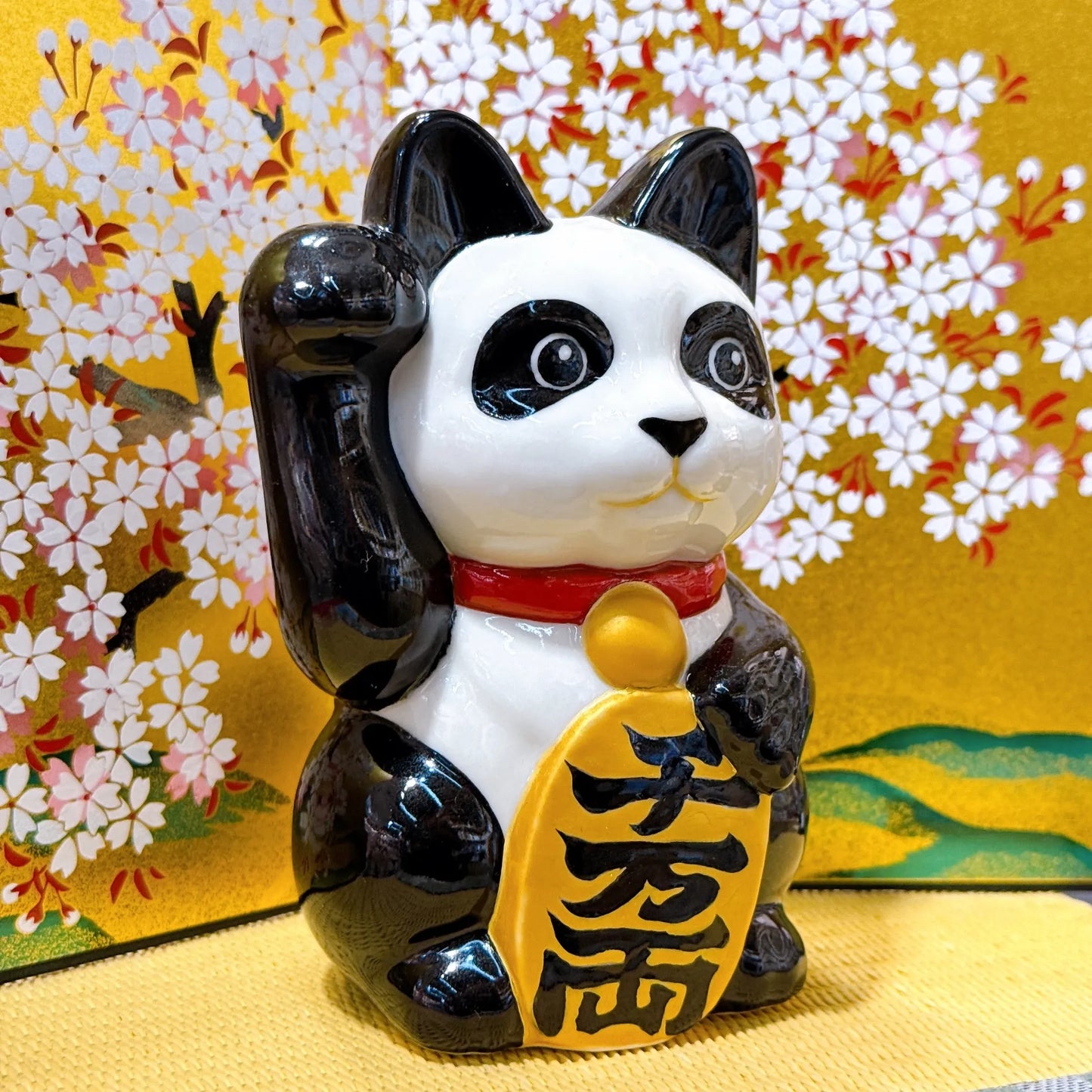 日本清水烧招财猫 熊猫Panda