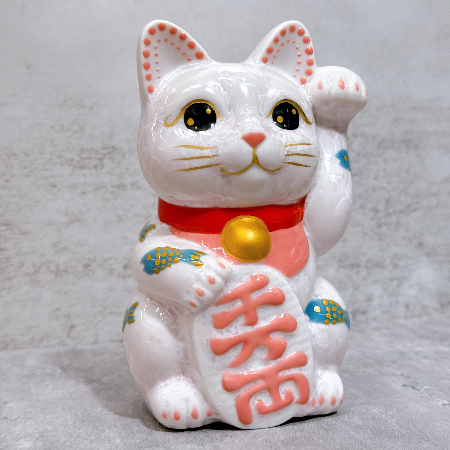日本清水燒招財貓 花結晶 桃 体鯉 千万両 左