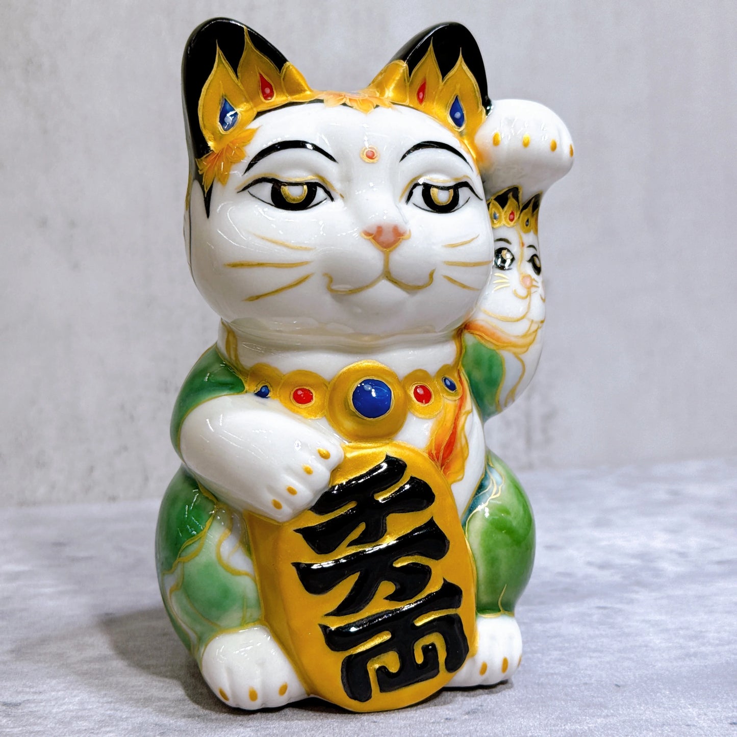 日本清水烧招财猫 佛绘 民族猫