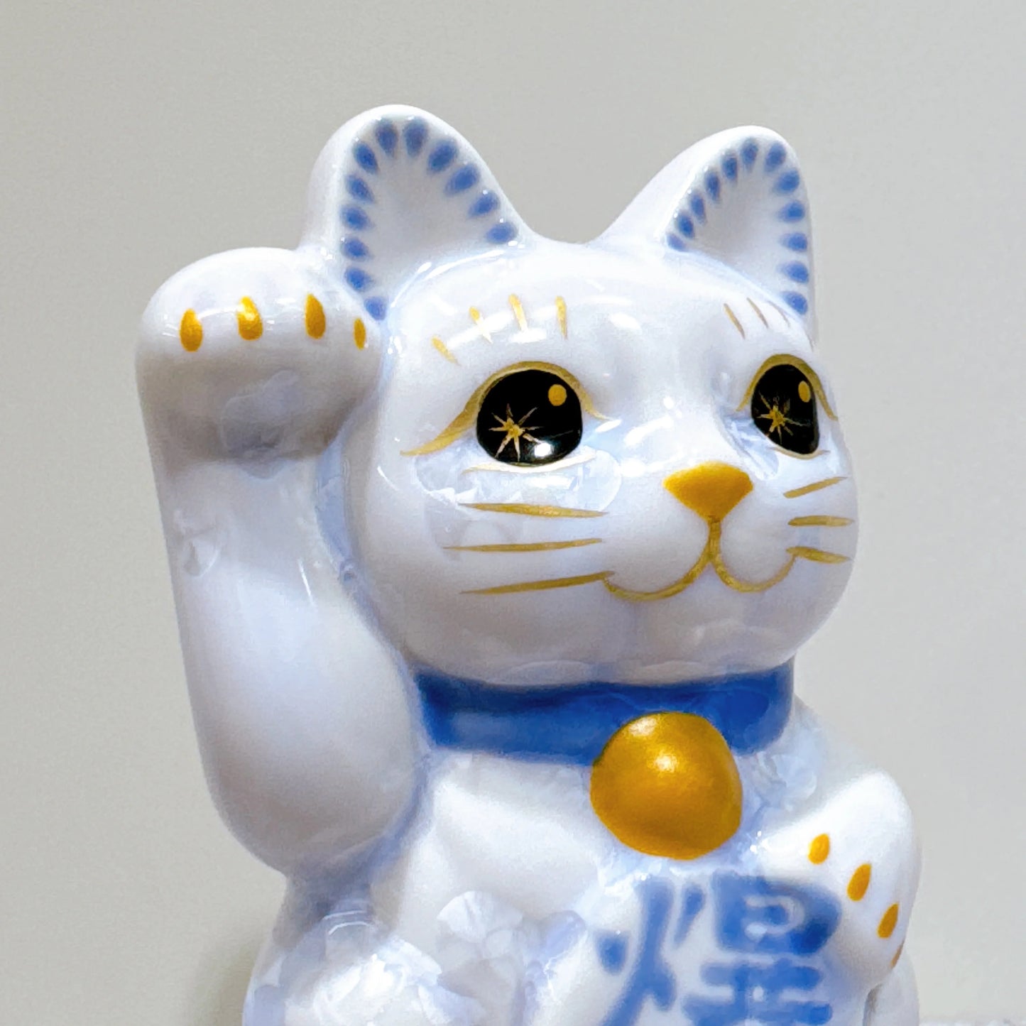 日本清水燒招財貓 花結晶 爆數 右 特小