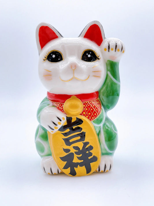 日本清水燒招財貓 唐草 吉祥