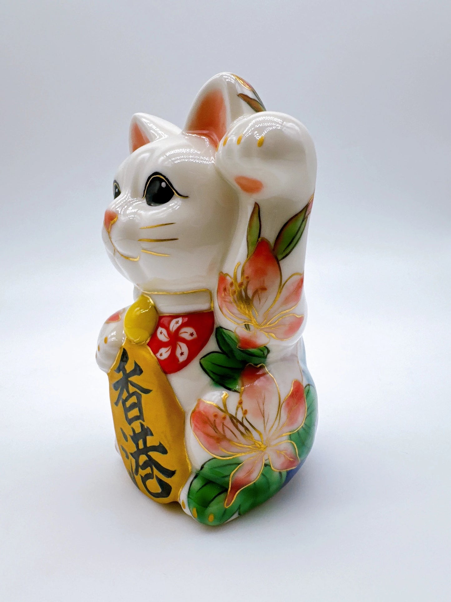 日本清水烧招财猫 色绘 香港猫观