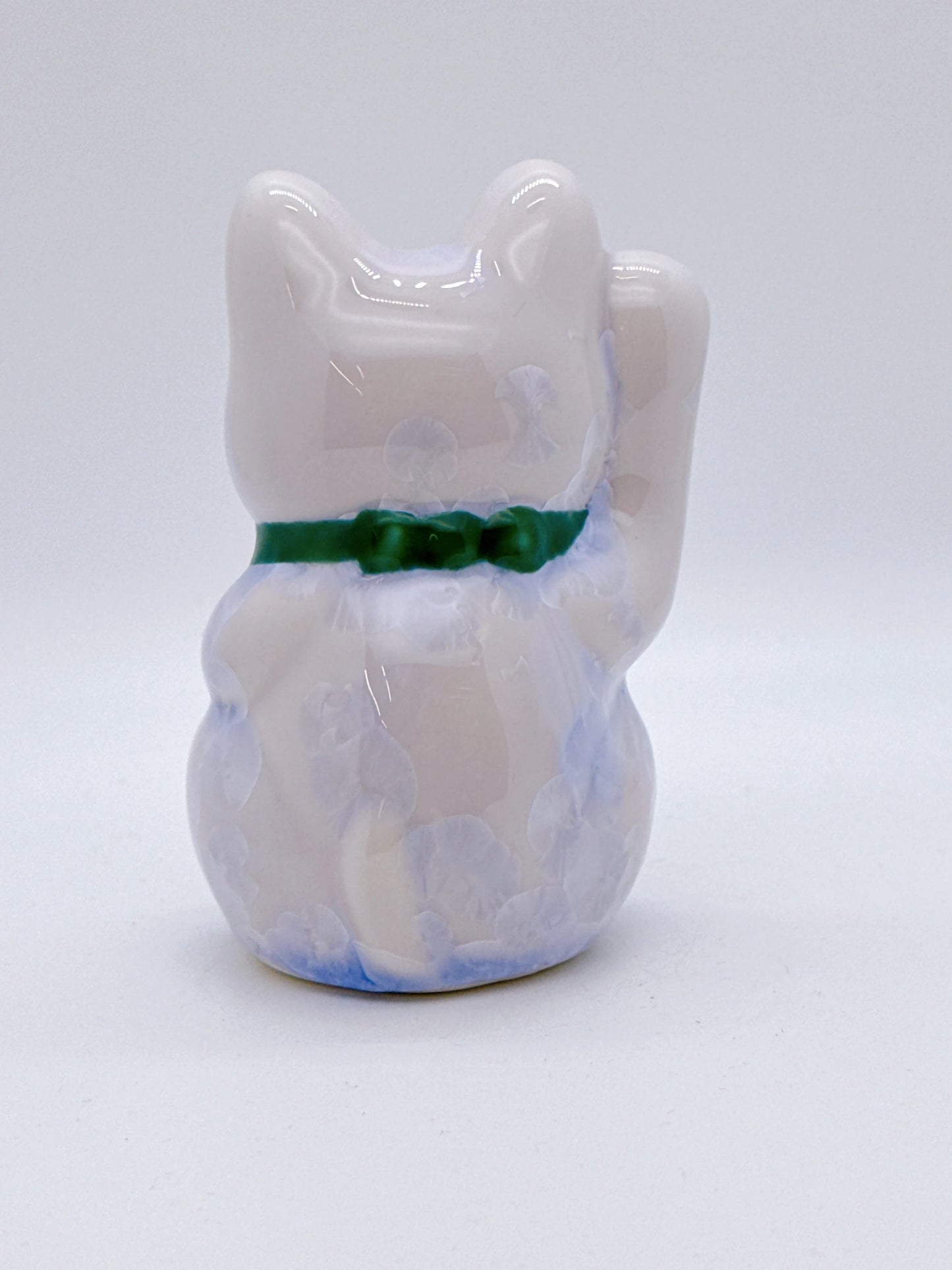日本清水烧招财猫 花结晶 藤 亿万两 右 特小