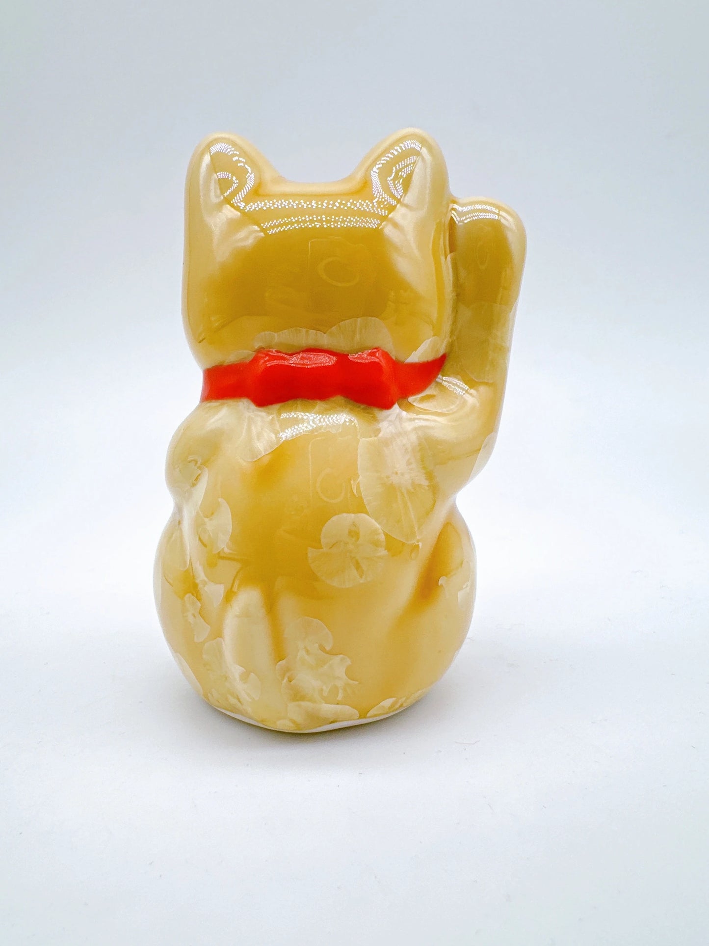 日本清水烧招财猫 花结晶 金花 亿万两 右 特小
