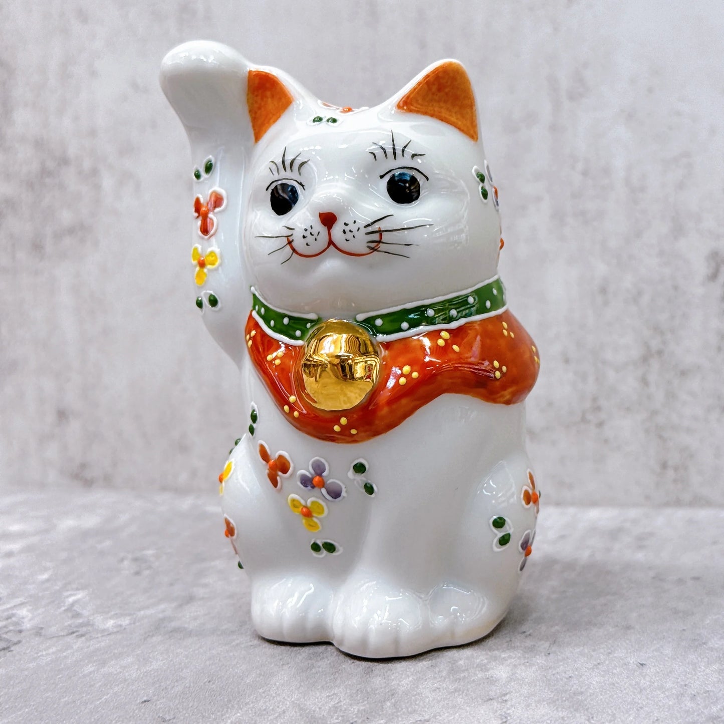 日本九谷燒招財貓 小花4號
