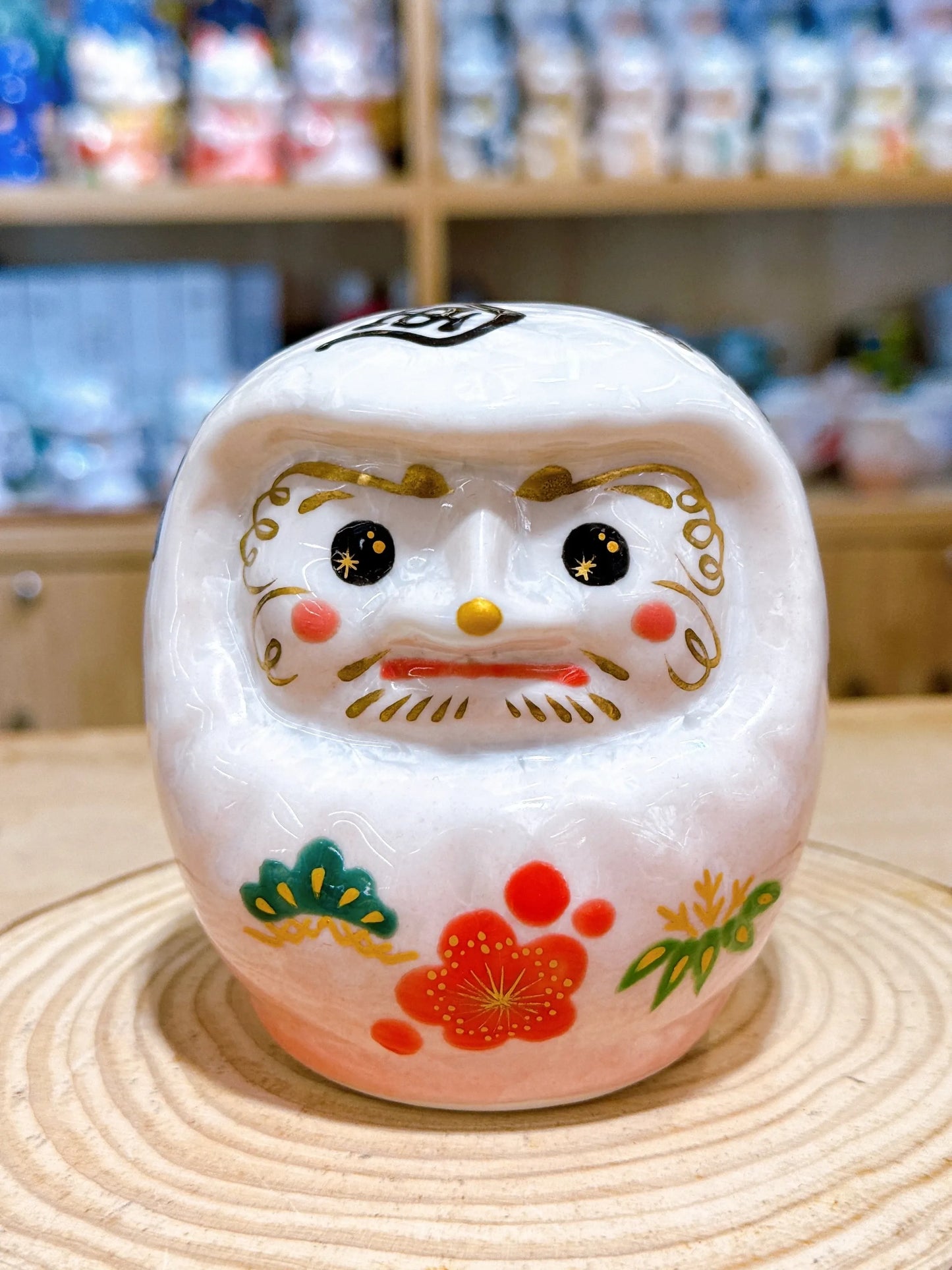日本清水燒達摩 花結晶 黑彩X夢想