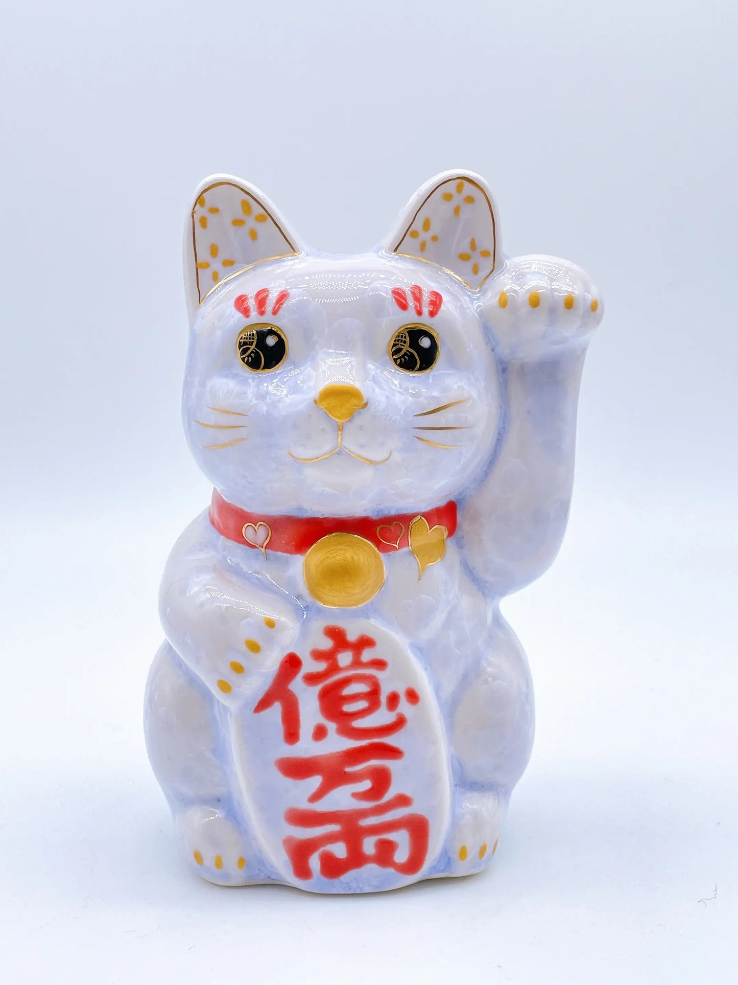 日本清水烧招财猫 花结晶 藤 亿万两 中号