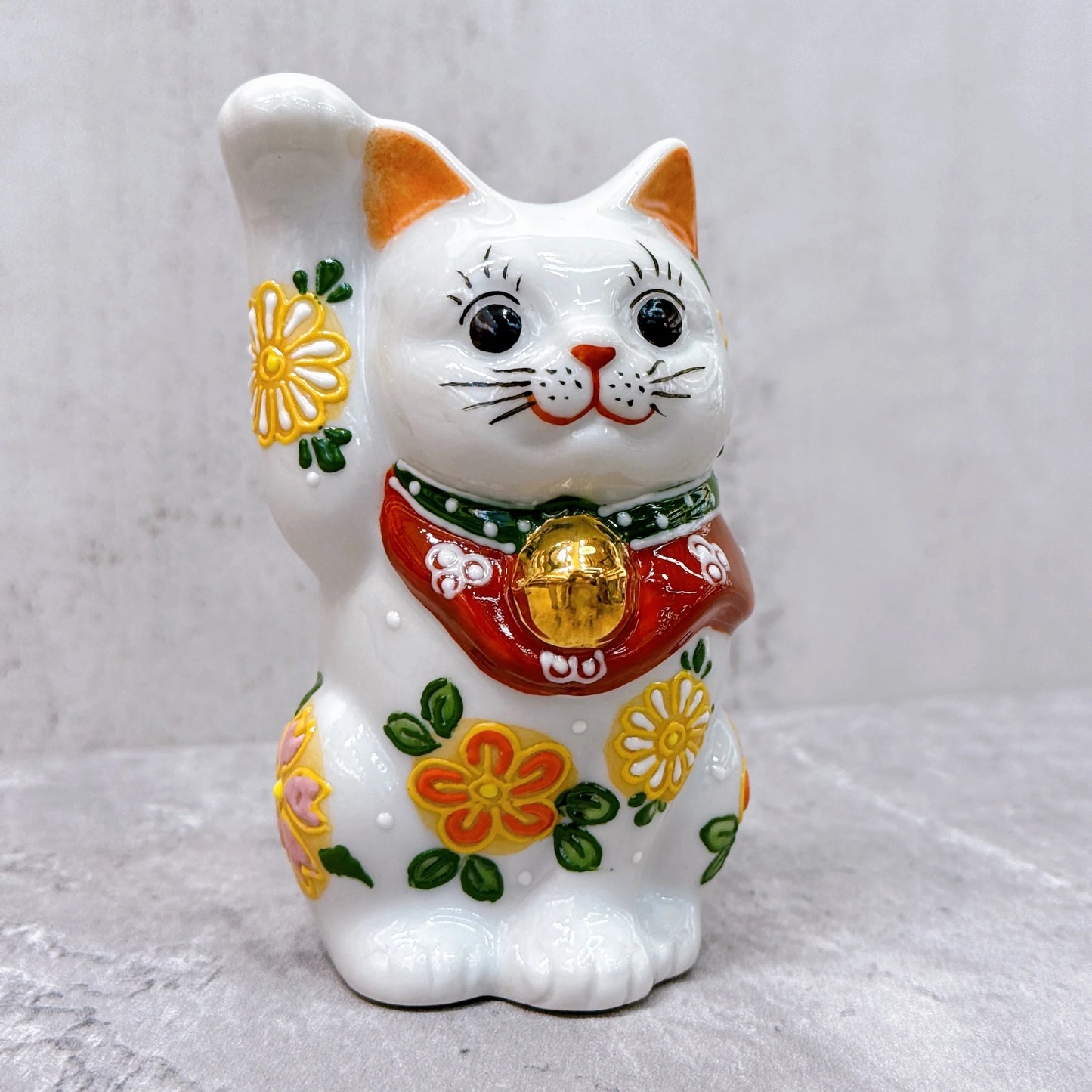 日本九谷燒招財貓 花盛4號