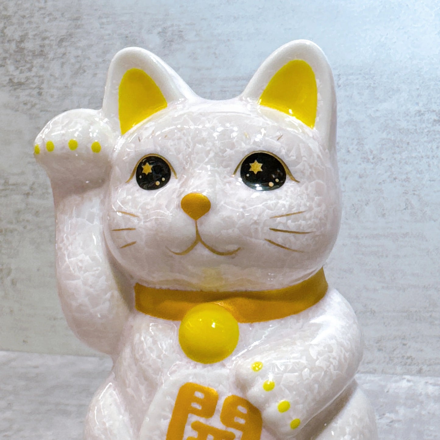 日本清水燒招財貓 花結晶 粉 開運 右