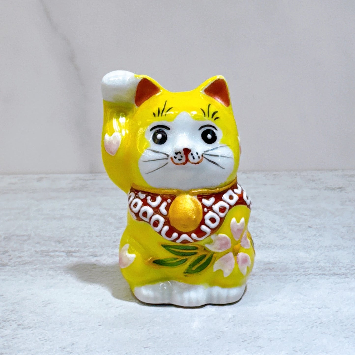 日本九谷燒招財貓 黃盛 2號