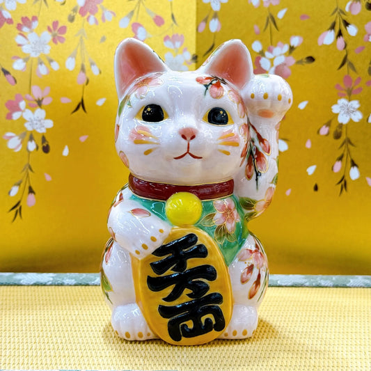 日本清水燒招財貓 枝垂櫻