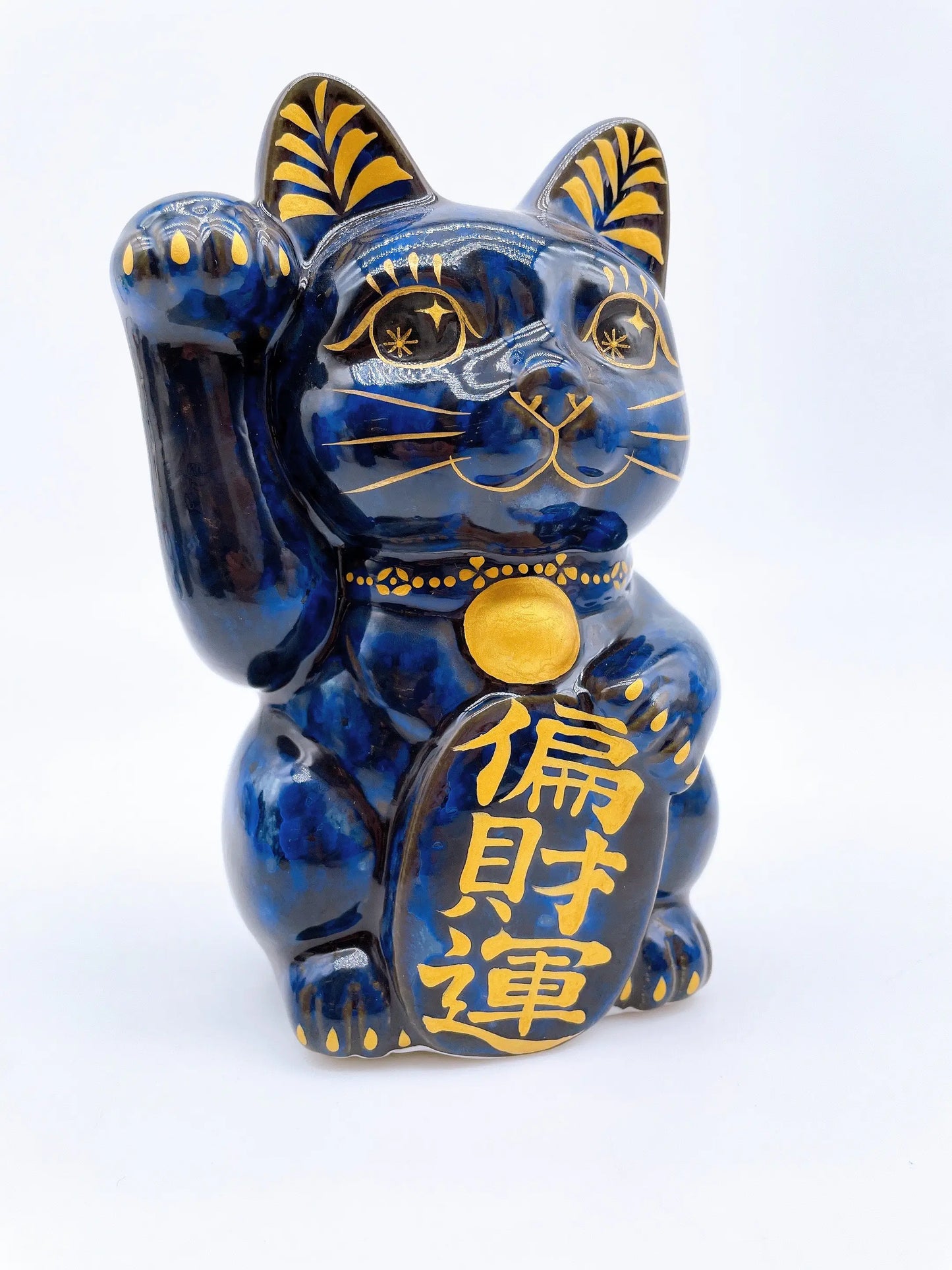 日本清水燒招財貓 青墨 偏財運