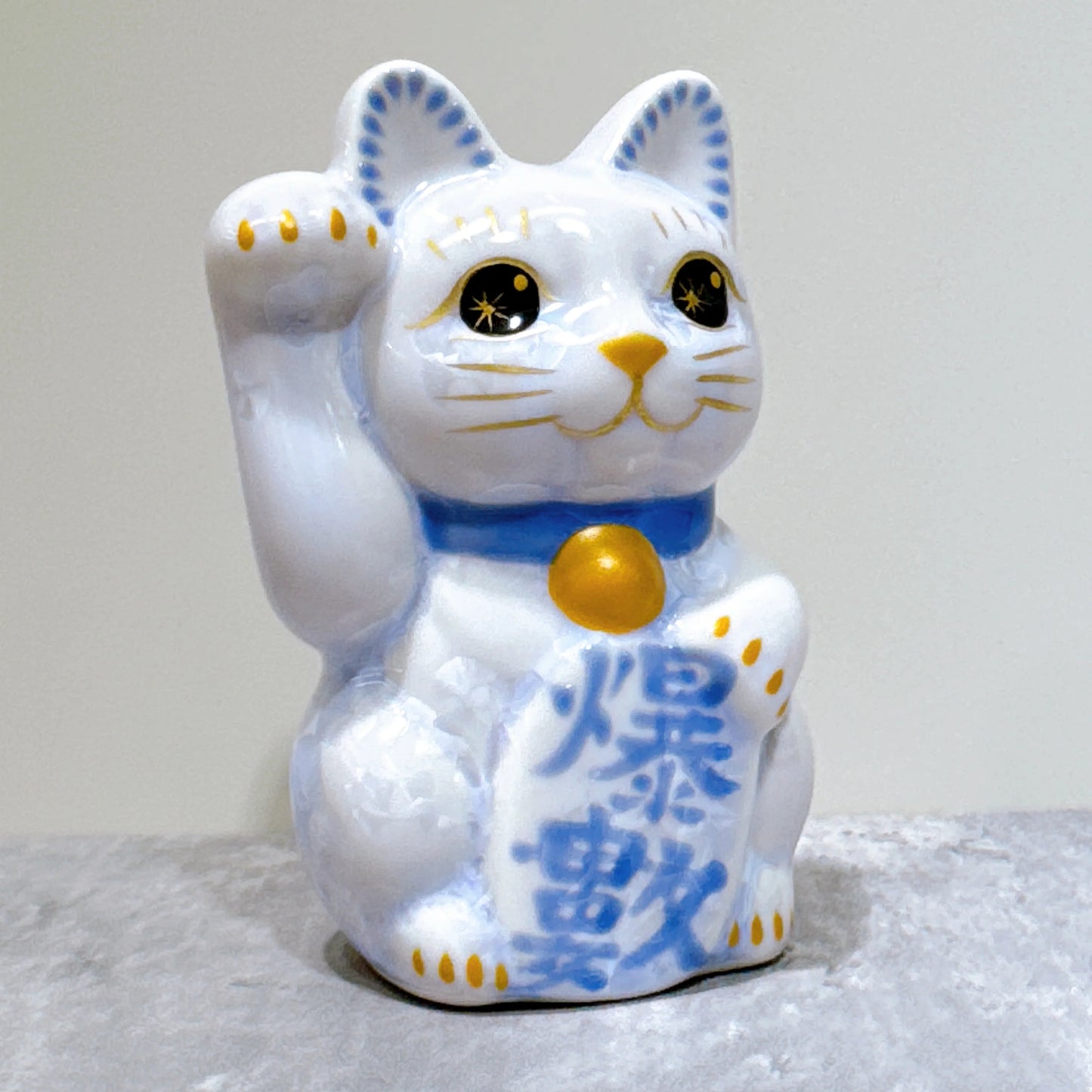 日本清水燒招財貓 花結晶 爆數 右 特小