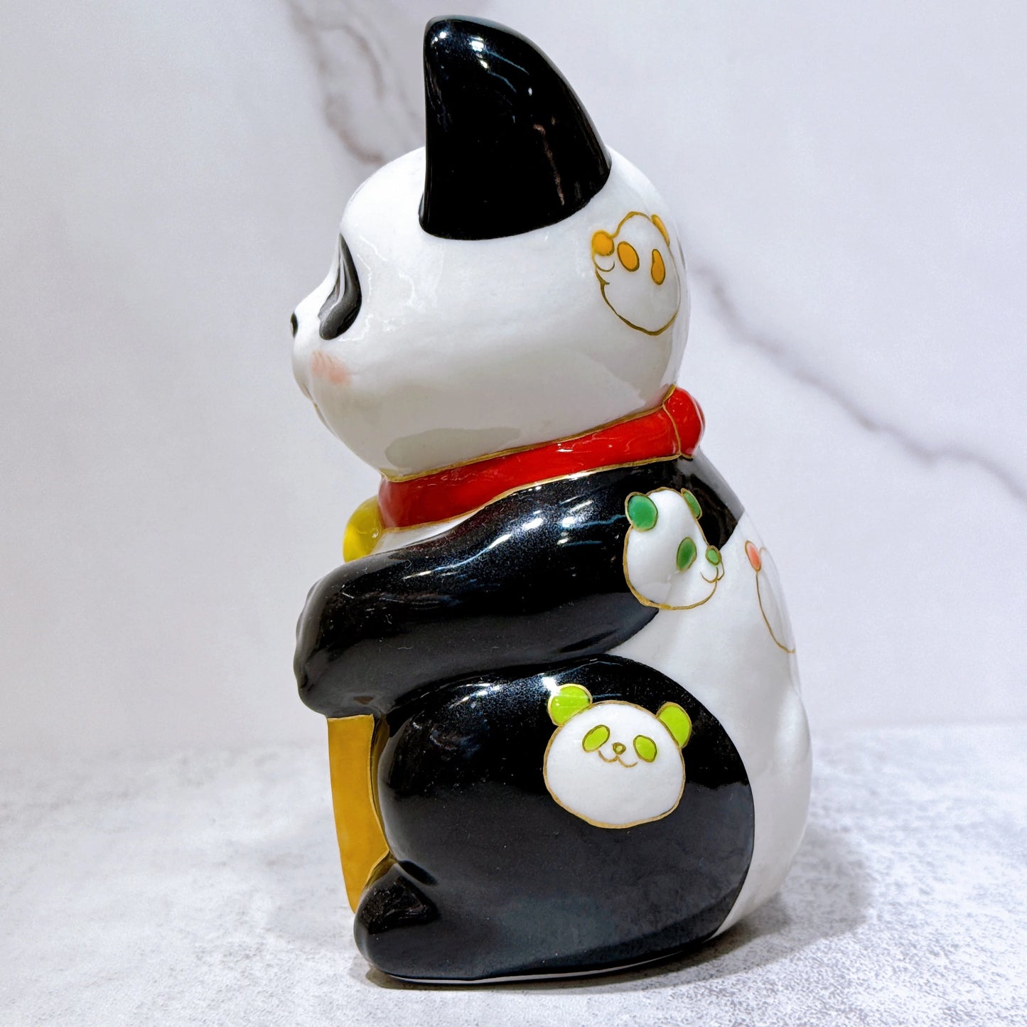 日本清水烧招财猫 十个熊猫 亿万两