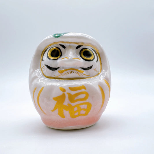 日本清水燒達摩 桃白 向日葵 小號