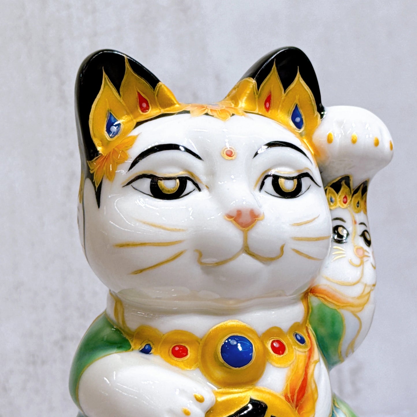 日本清水烧招财猫 佛绘 民族猫