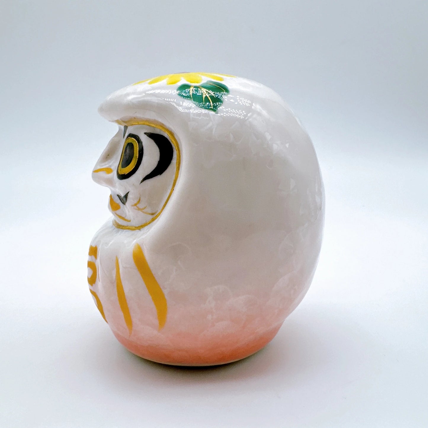 日本清水燒達摩 桃白 向日葵 小號