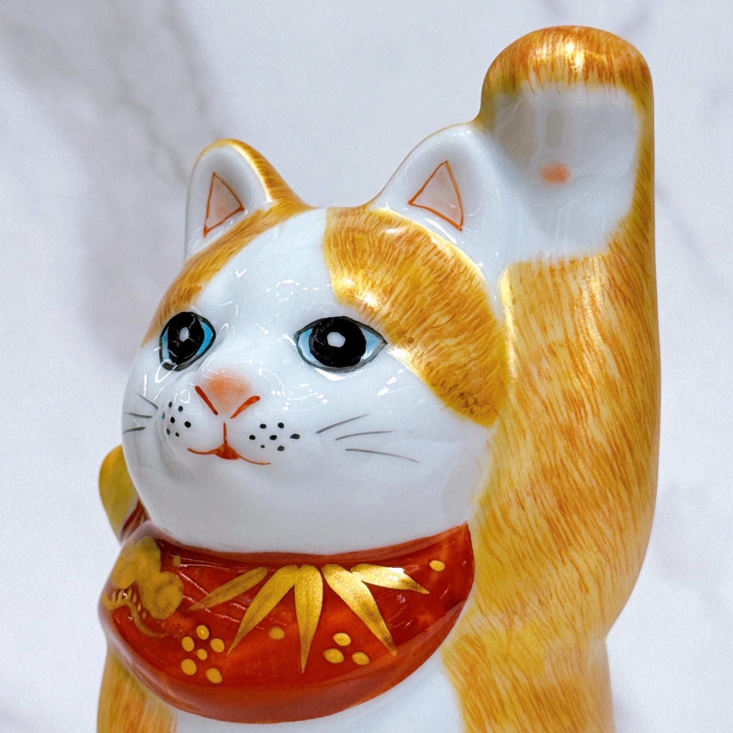 日本九谷烧招财猫 金彩毛描 4号
