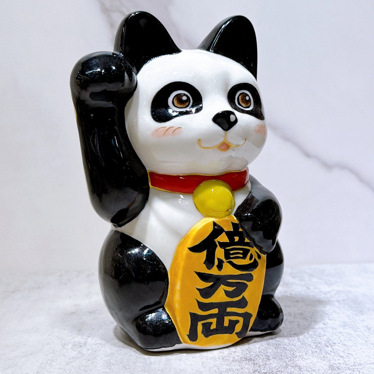 日本清水烧招财猫 十个熊猫 亿万两