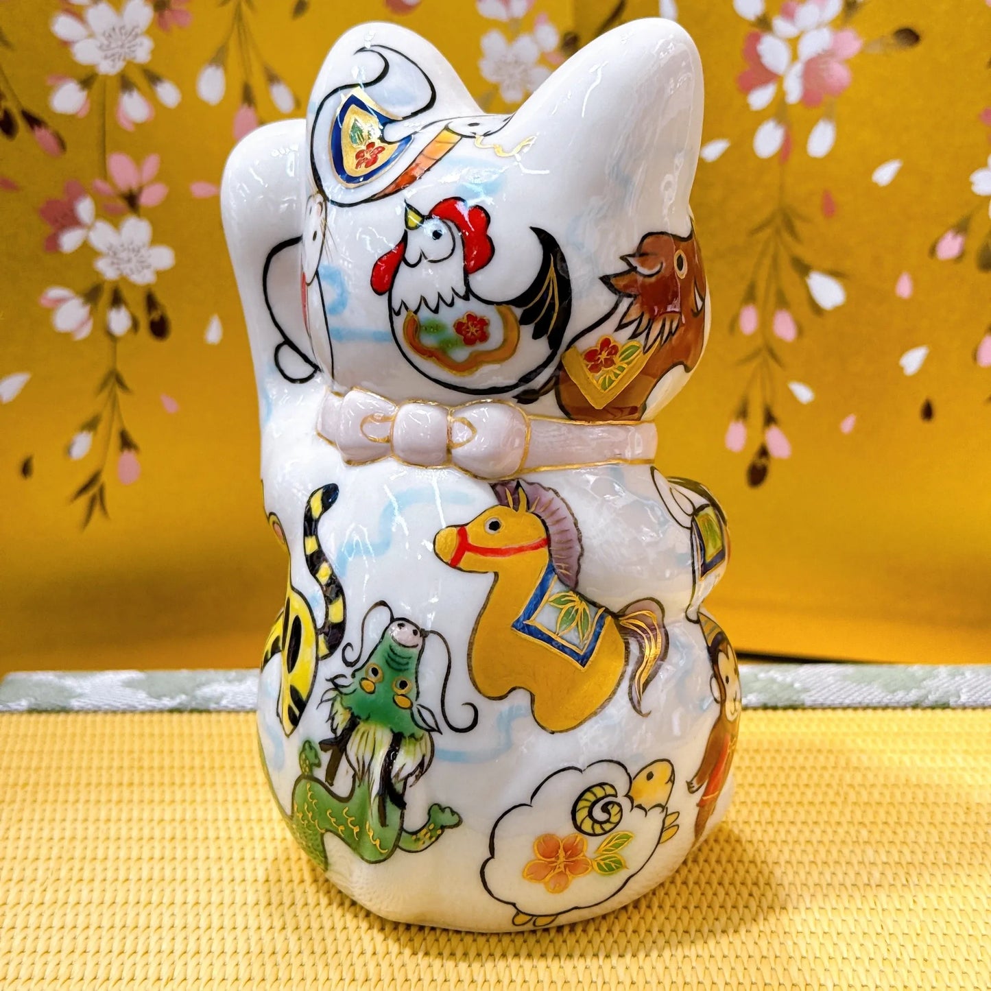 日本清水烧招财猫 干支十二生肖
