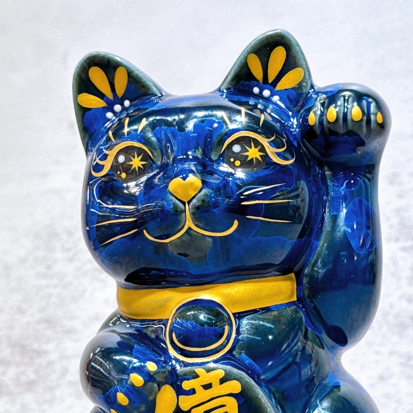 日本清水燒招財貓 青墨 億万両 左