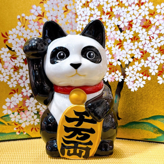 日本清水燒招財貓 熊貓Panda