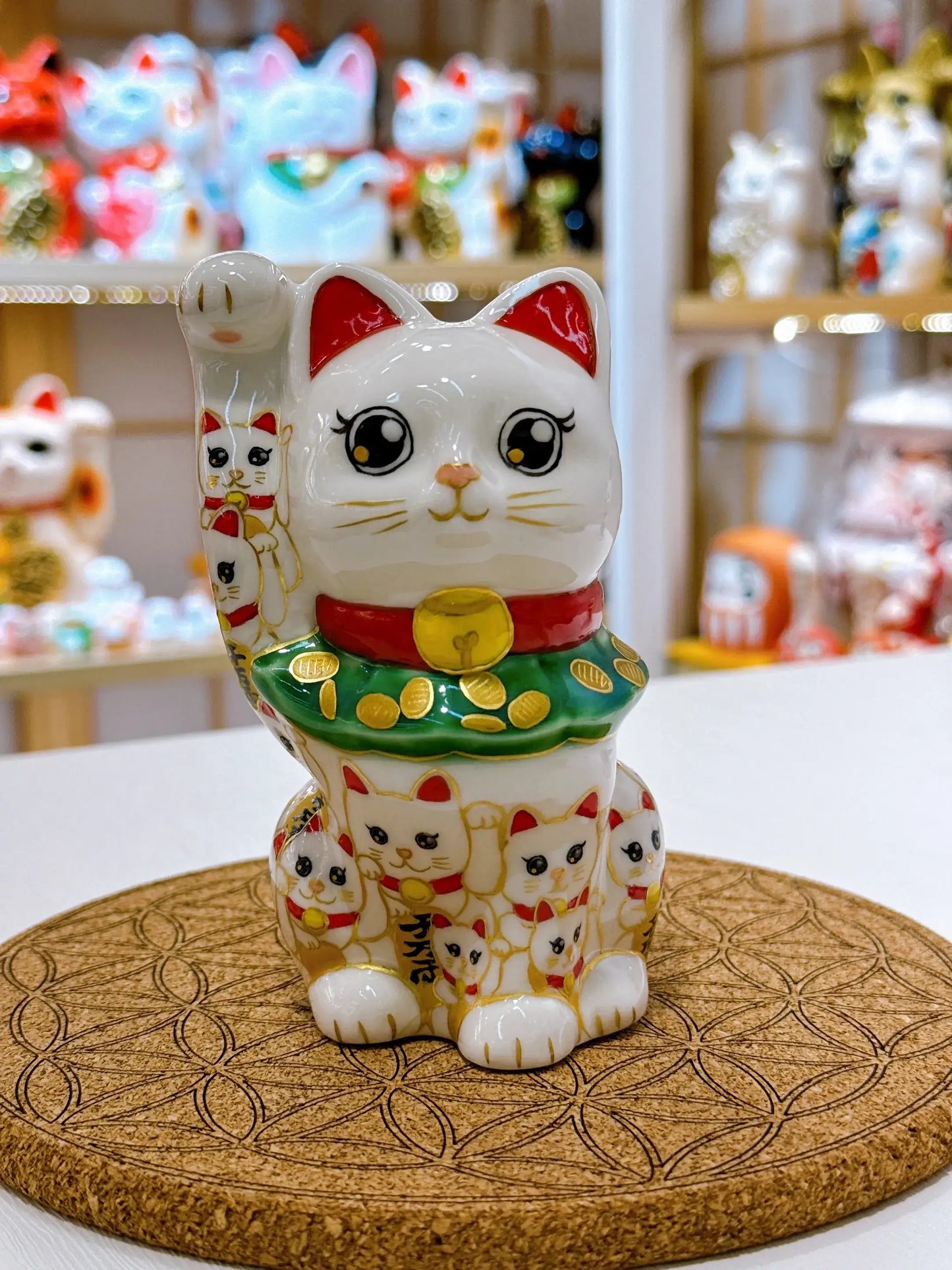 日本清水燒招財貓 色繪 豪德寺 貓陣