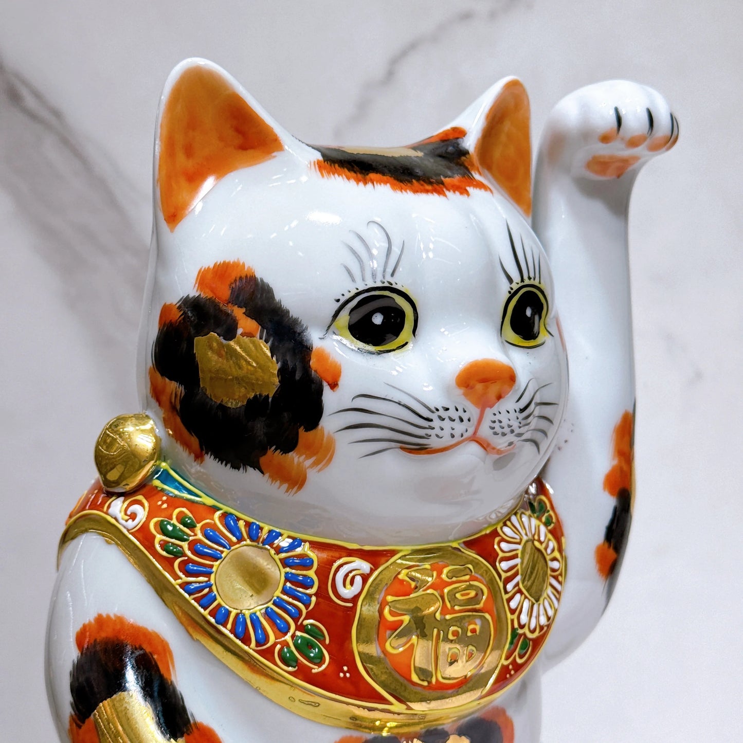 日本九谷燒招財貓 金三毛 8號