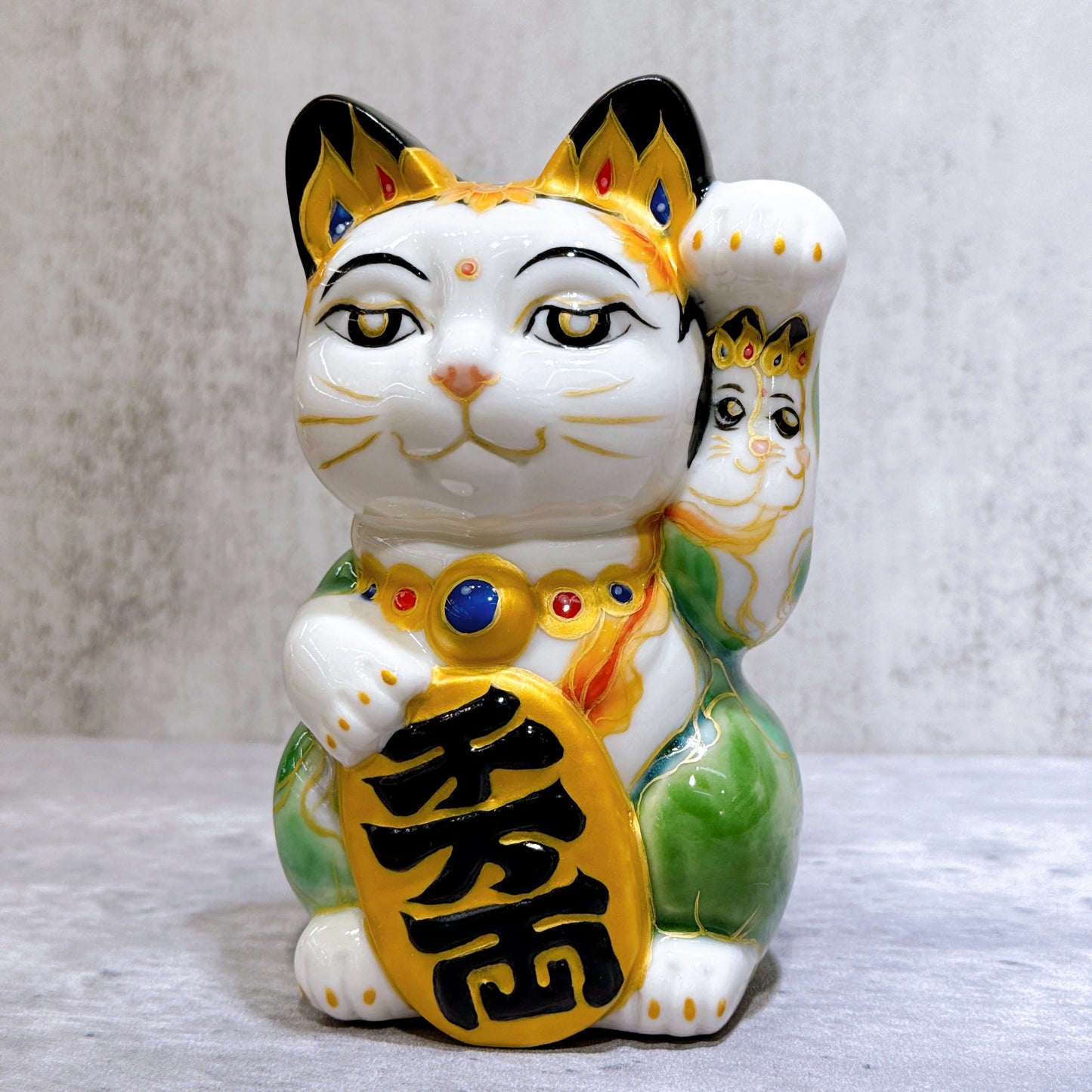 日本清水烧招财猫 佛绘 民族猫