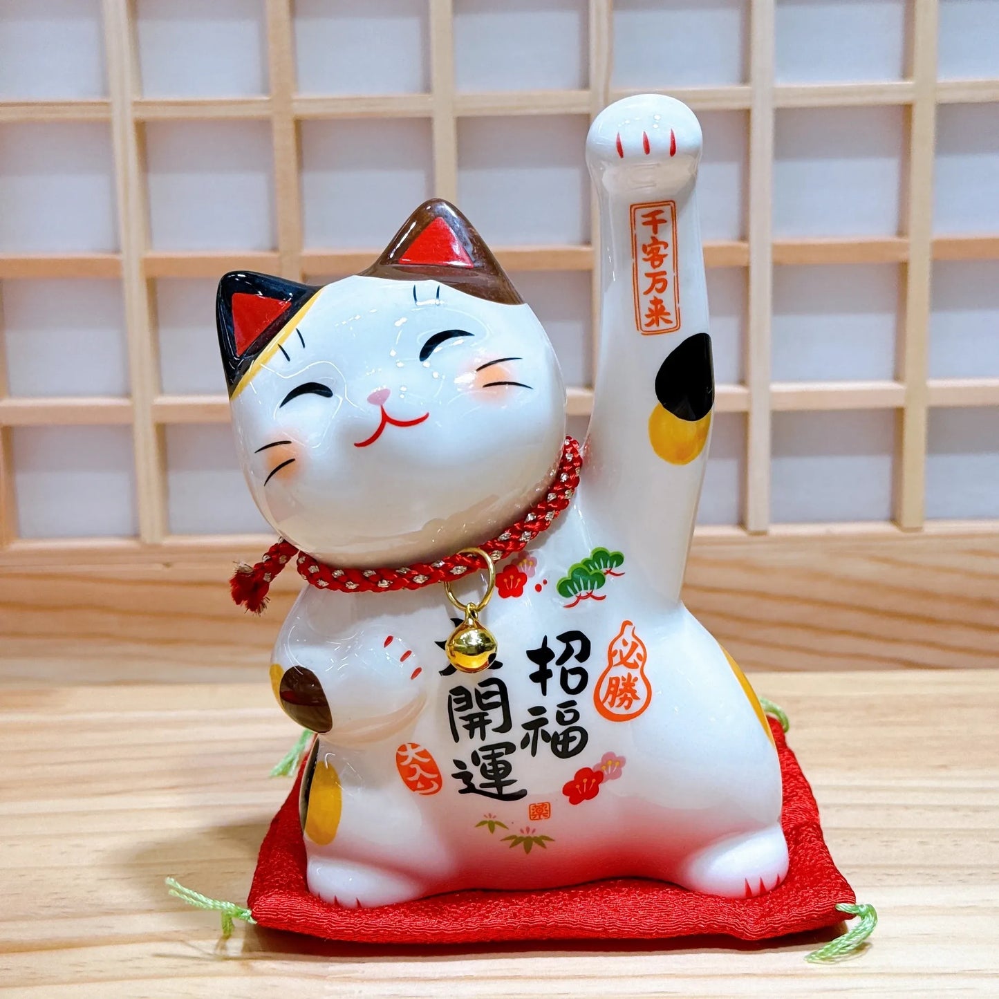 日本彩繪萬福招財貓 長手版