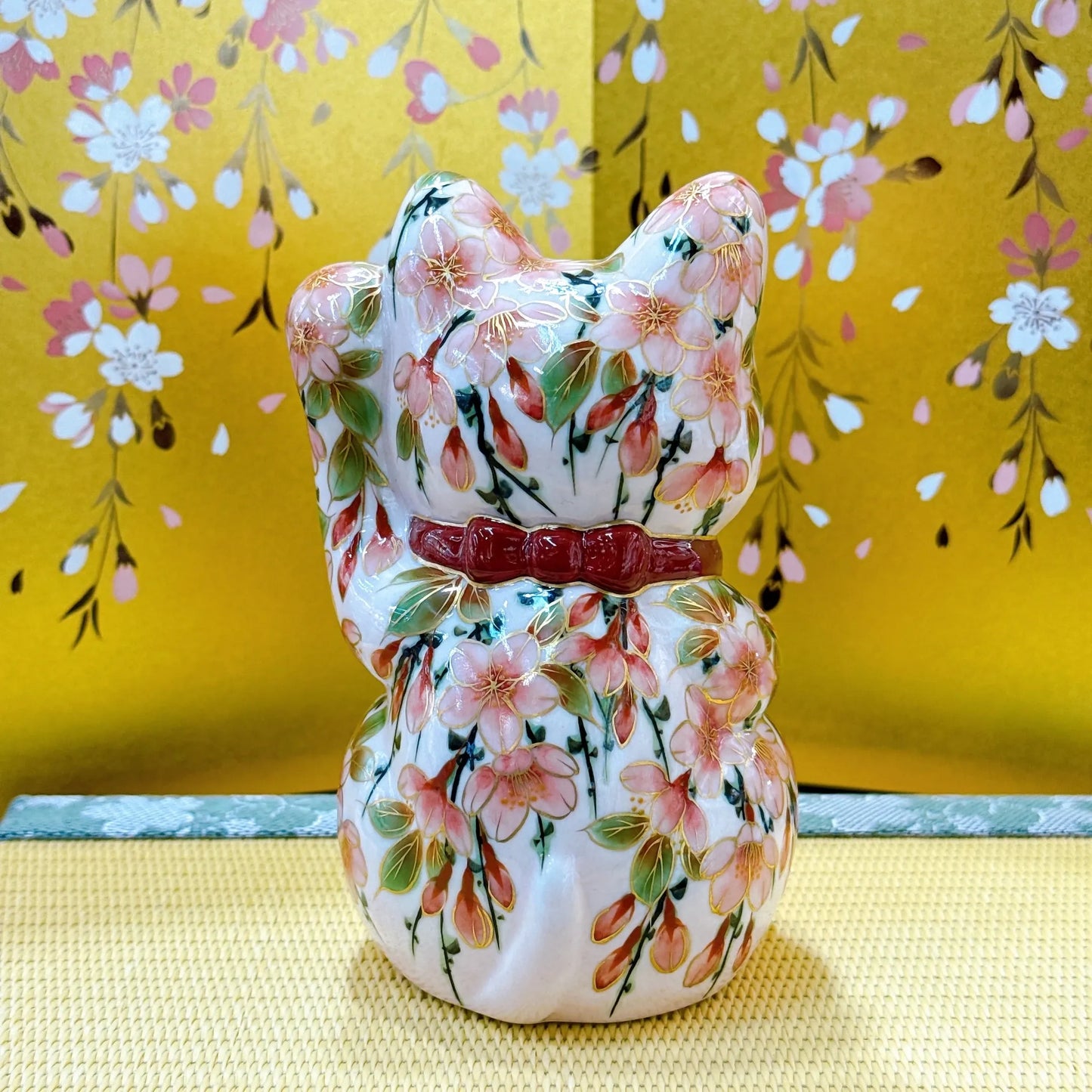 日本清水燒招財貓 枝垂櫻
