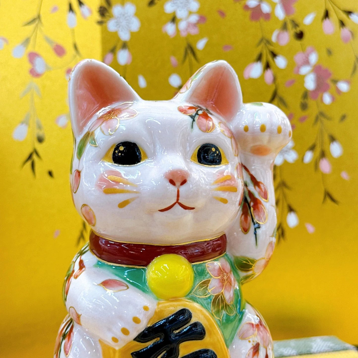 日本清水燒招財貓 枝垂櫻