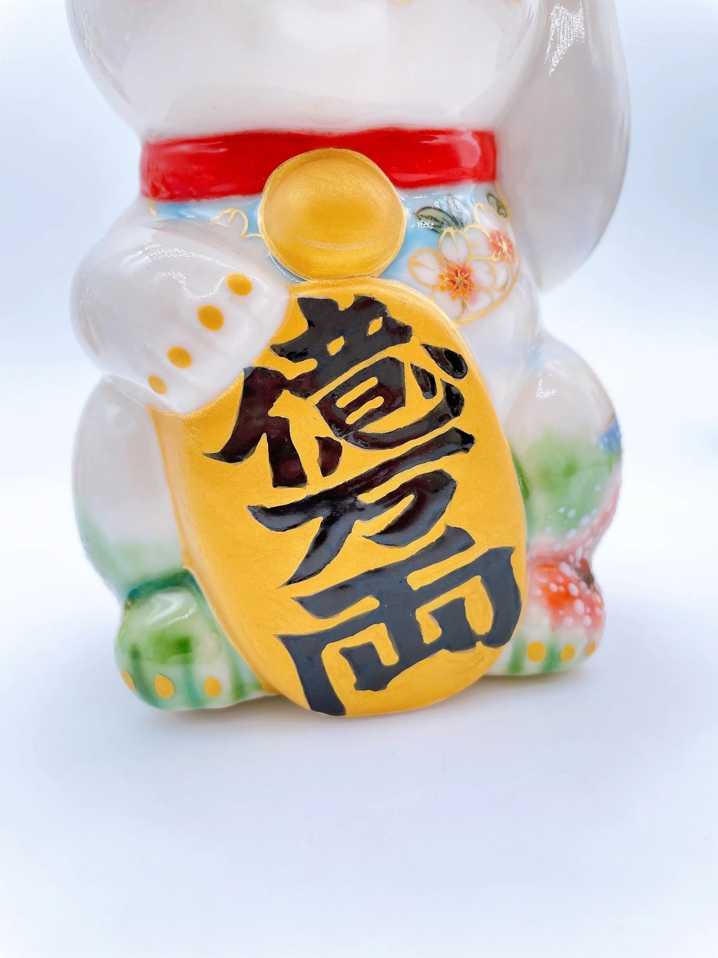 日本清水烧招财猫 富士山之五重塔