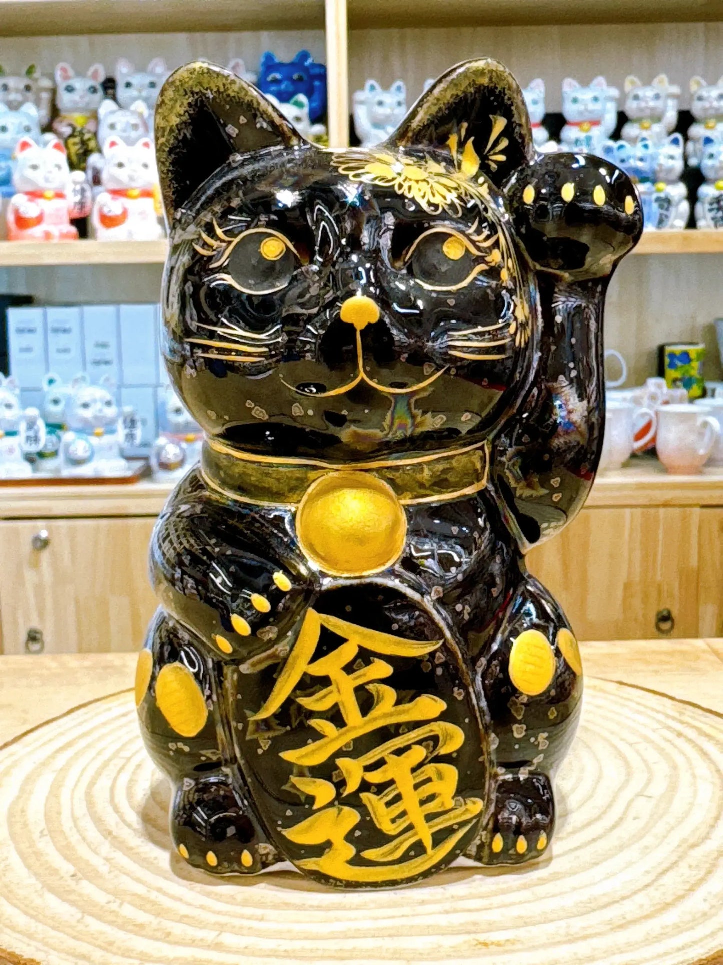 日本清水燒招財貓 星結晶 金運小判