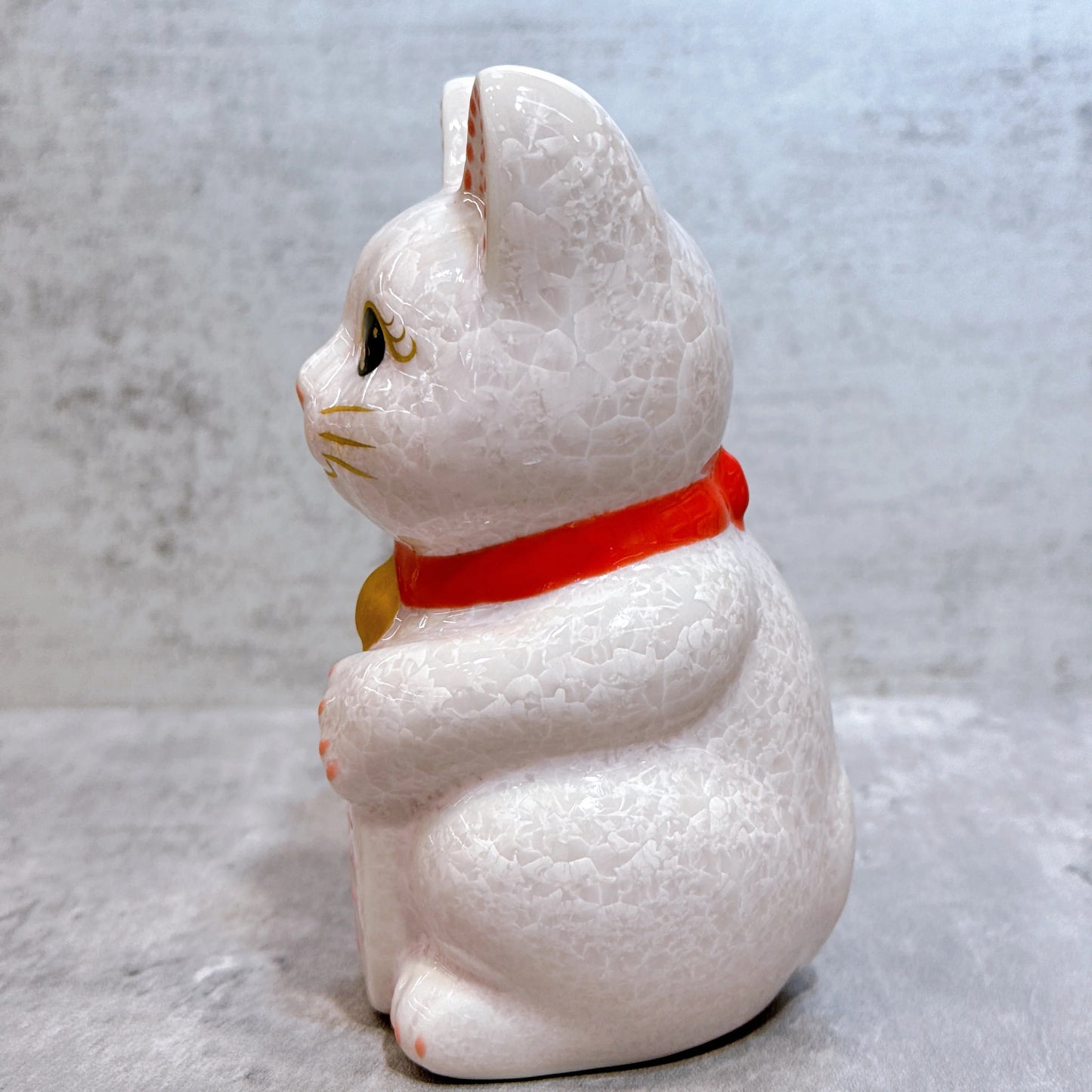 日本清水燒招財貓 花結晶 粉 健康 右
