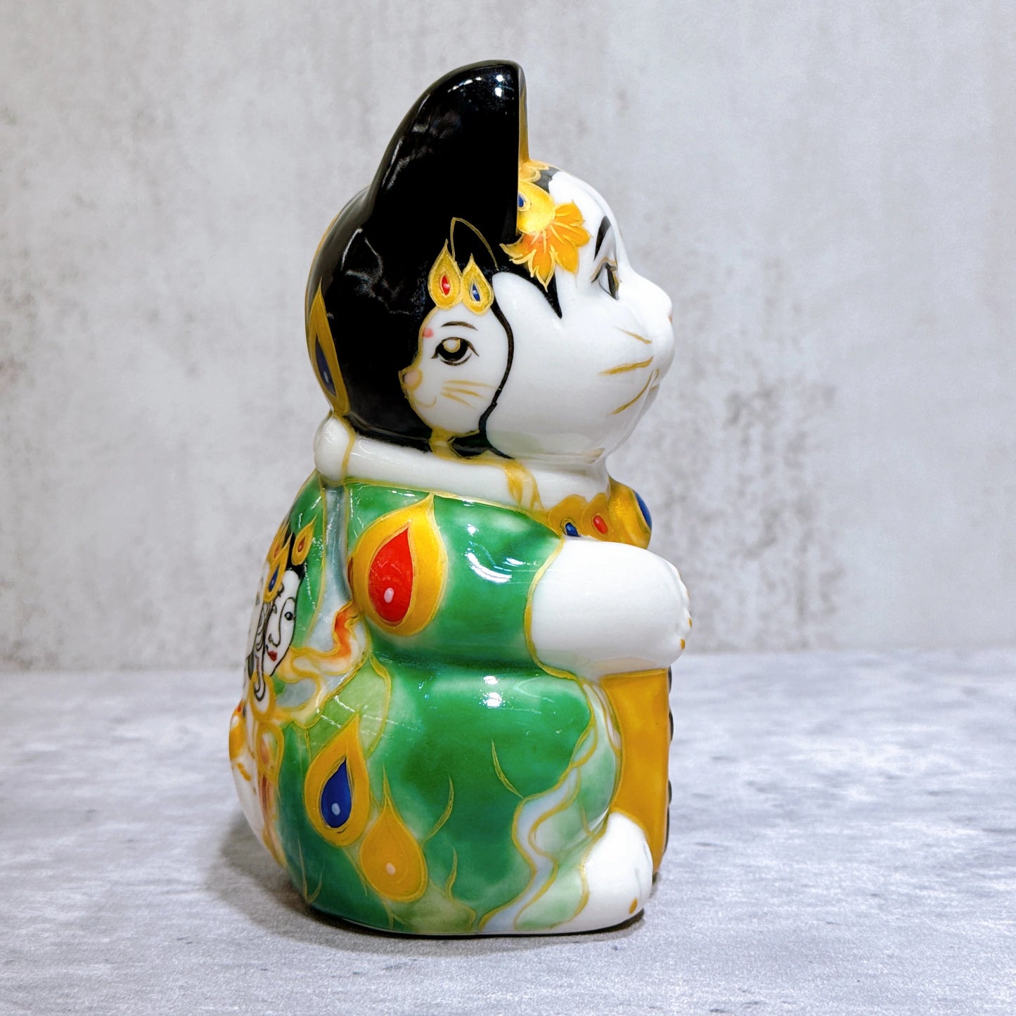 日本清水烧招财猫 佛绘 民族猫