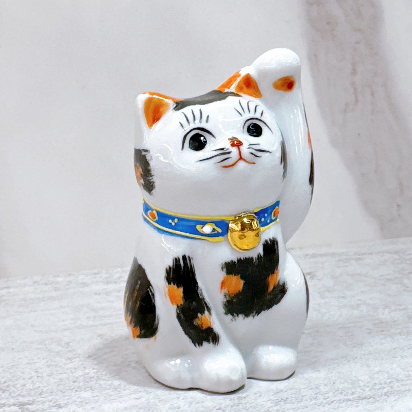 日本九谷燒招財貓 三毛 3號