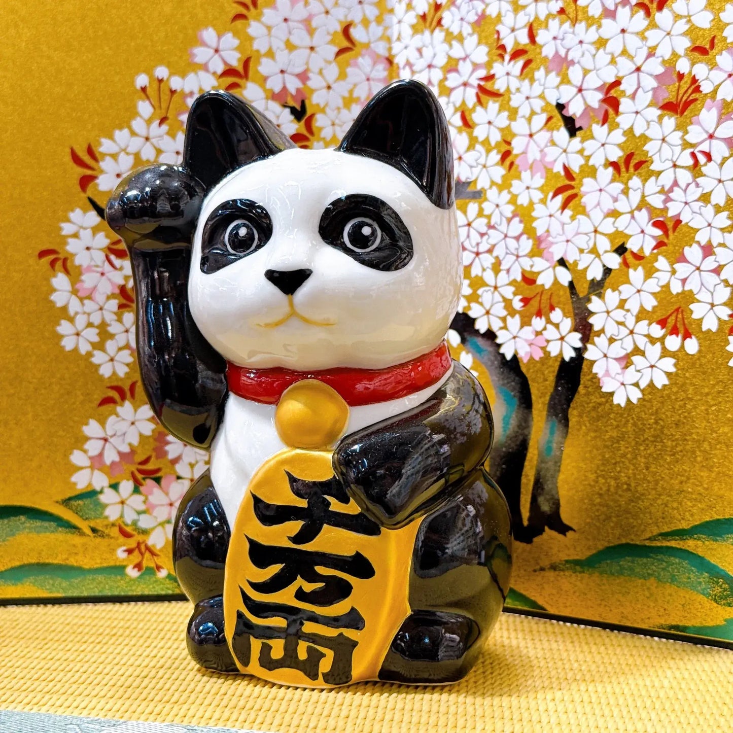 日本清水烧招财猫 熊猫Panda