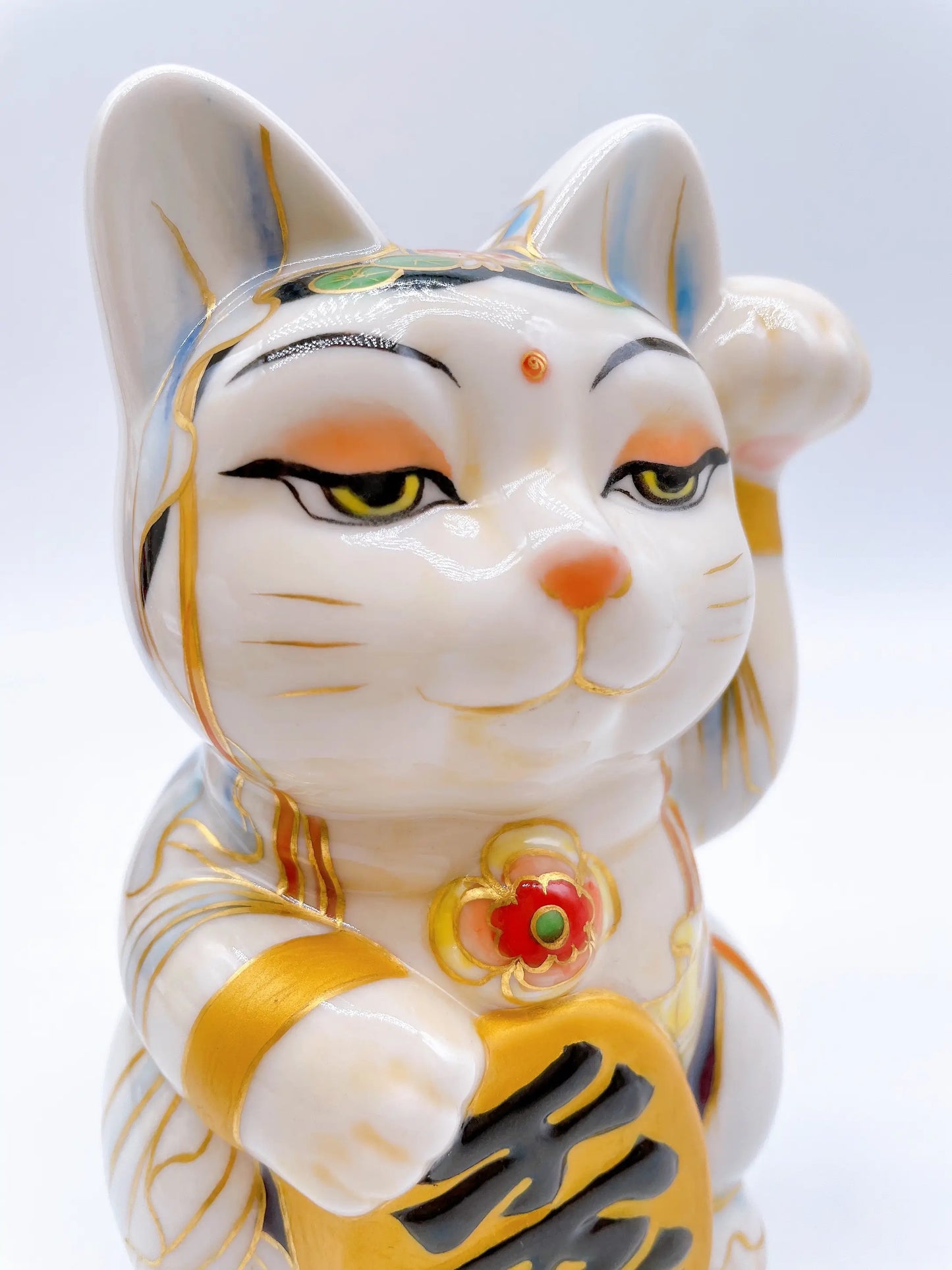 日本清水烧招财猫 仫绘 观音