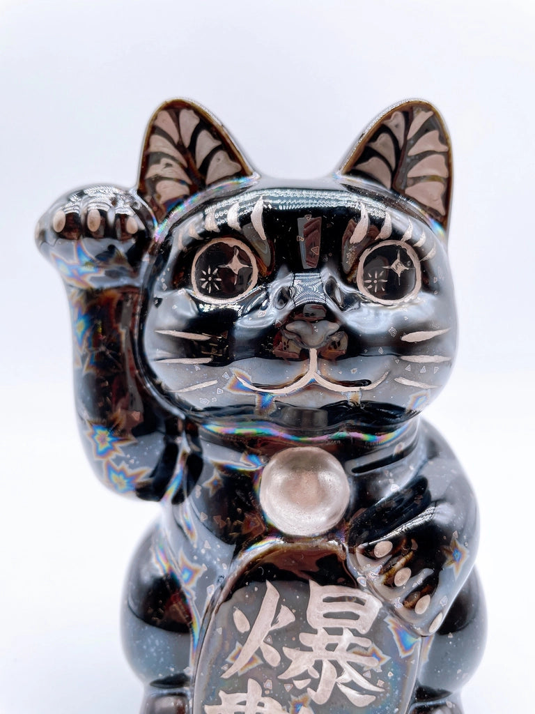 日本清水烧招财猫 星结晶 爆数 银