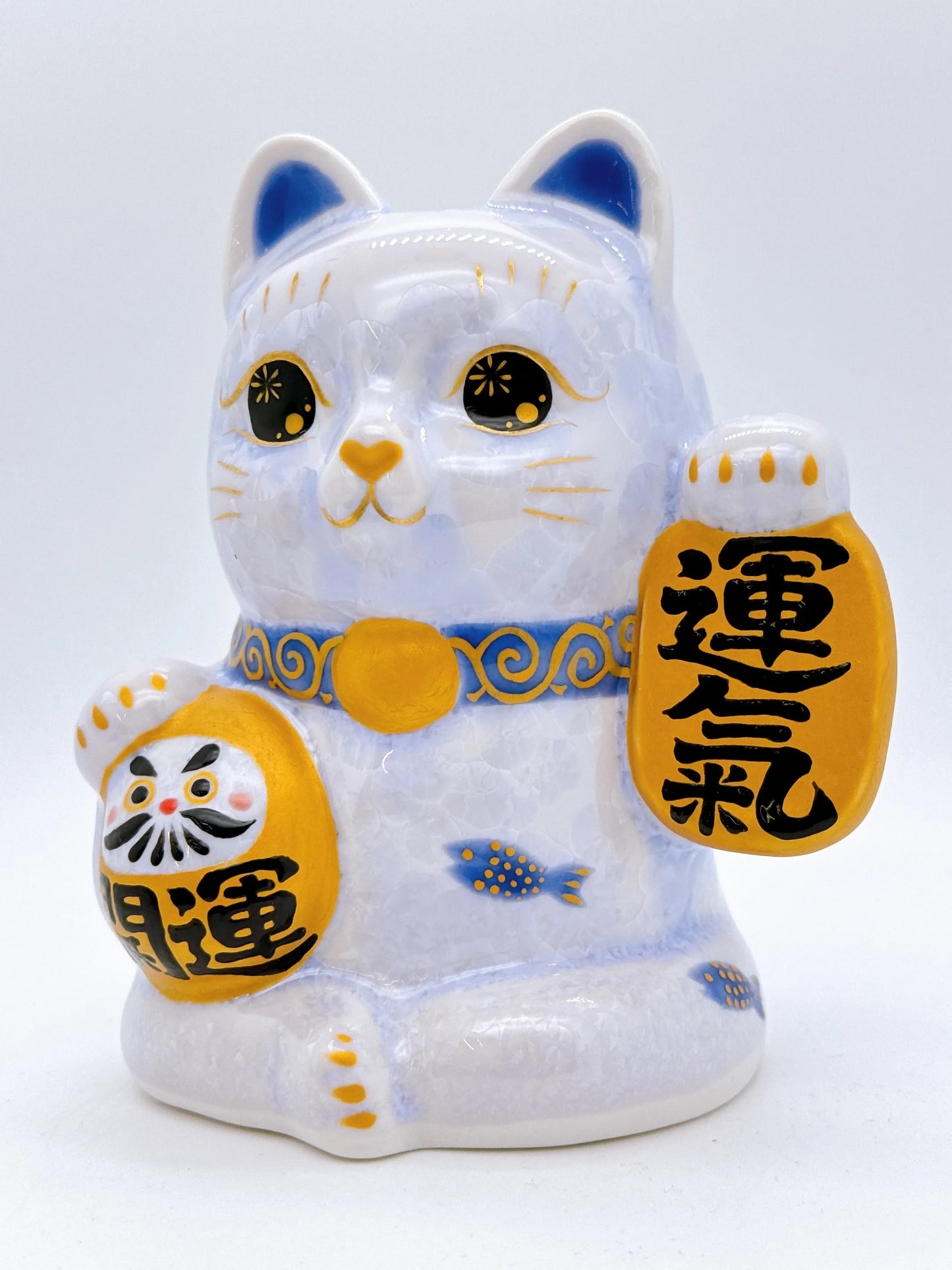 日本清水燒招財貓 達摩 花結晶 藤 運氣
