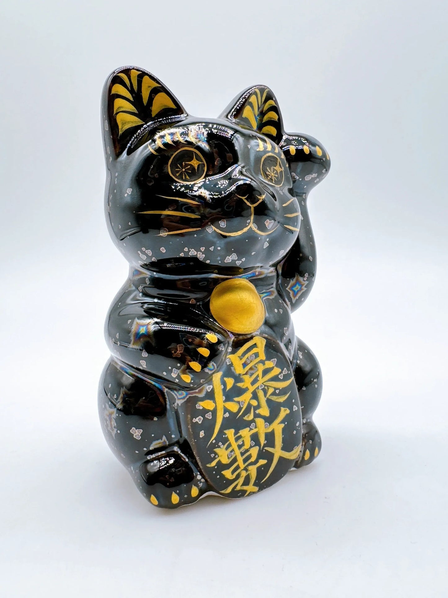 日本清水燒招財貓 星結晶 爆數 金 左