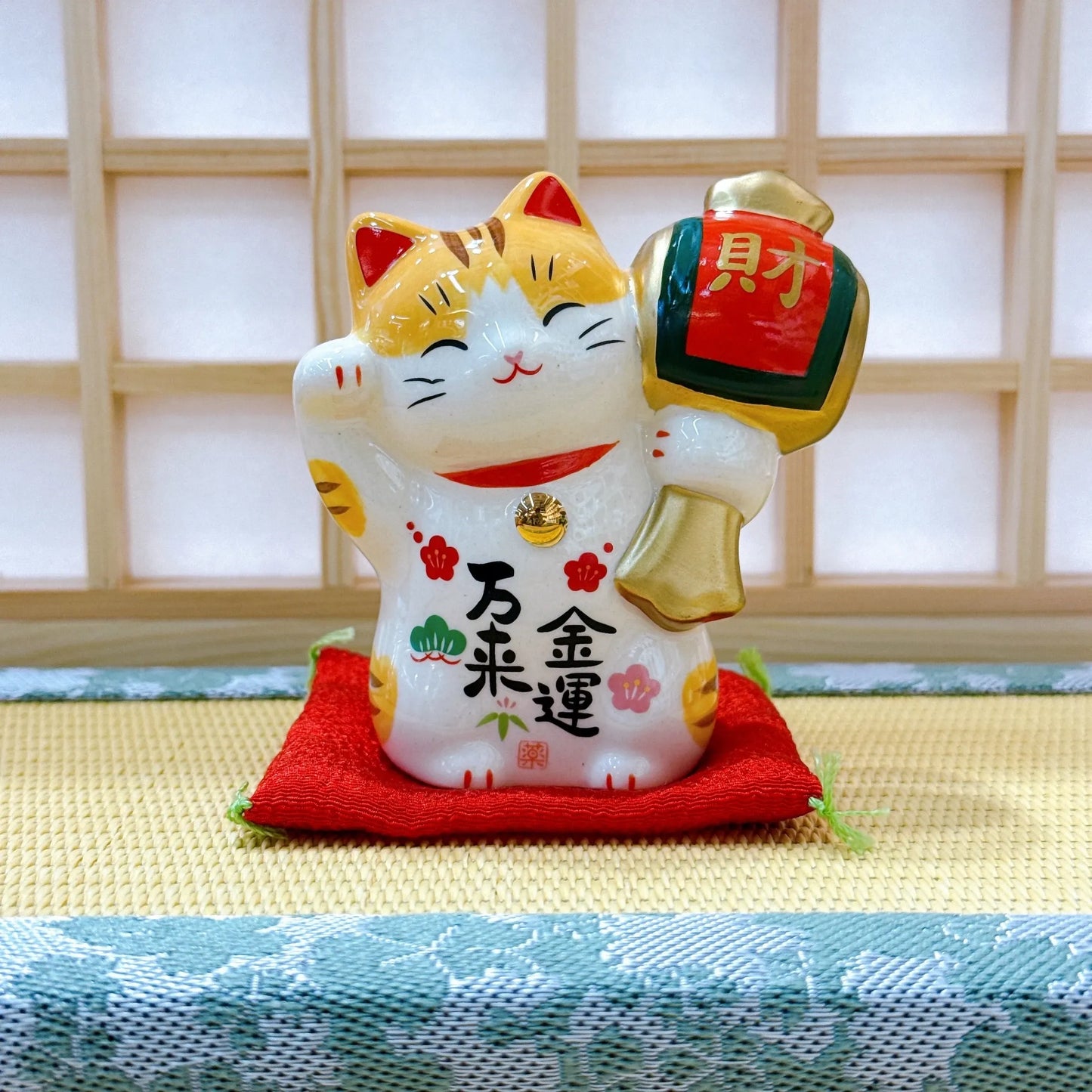 日本金運招福招財貓 槌持