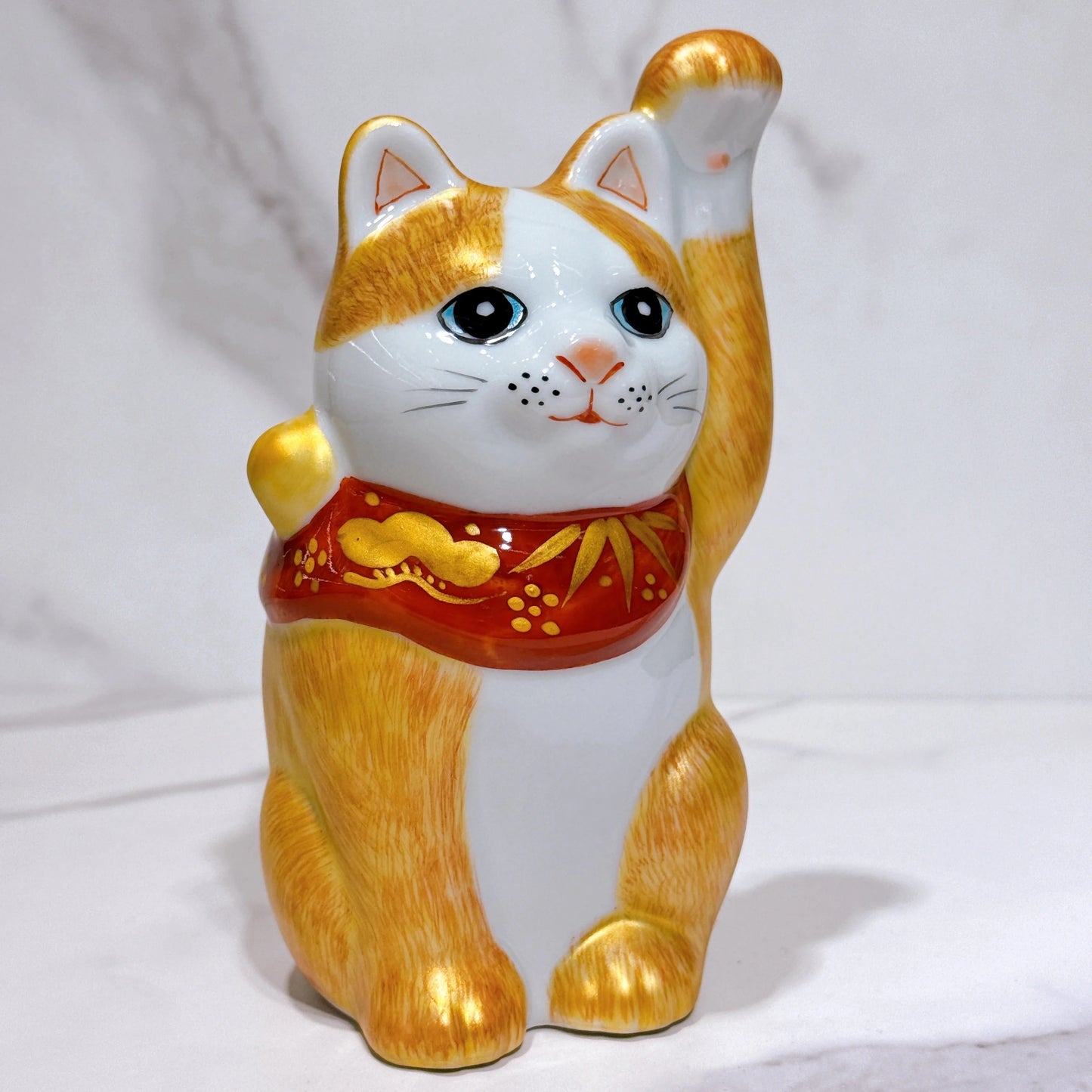 日本九谷烧招财猫 金彩毛描 4号