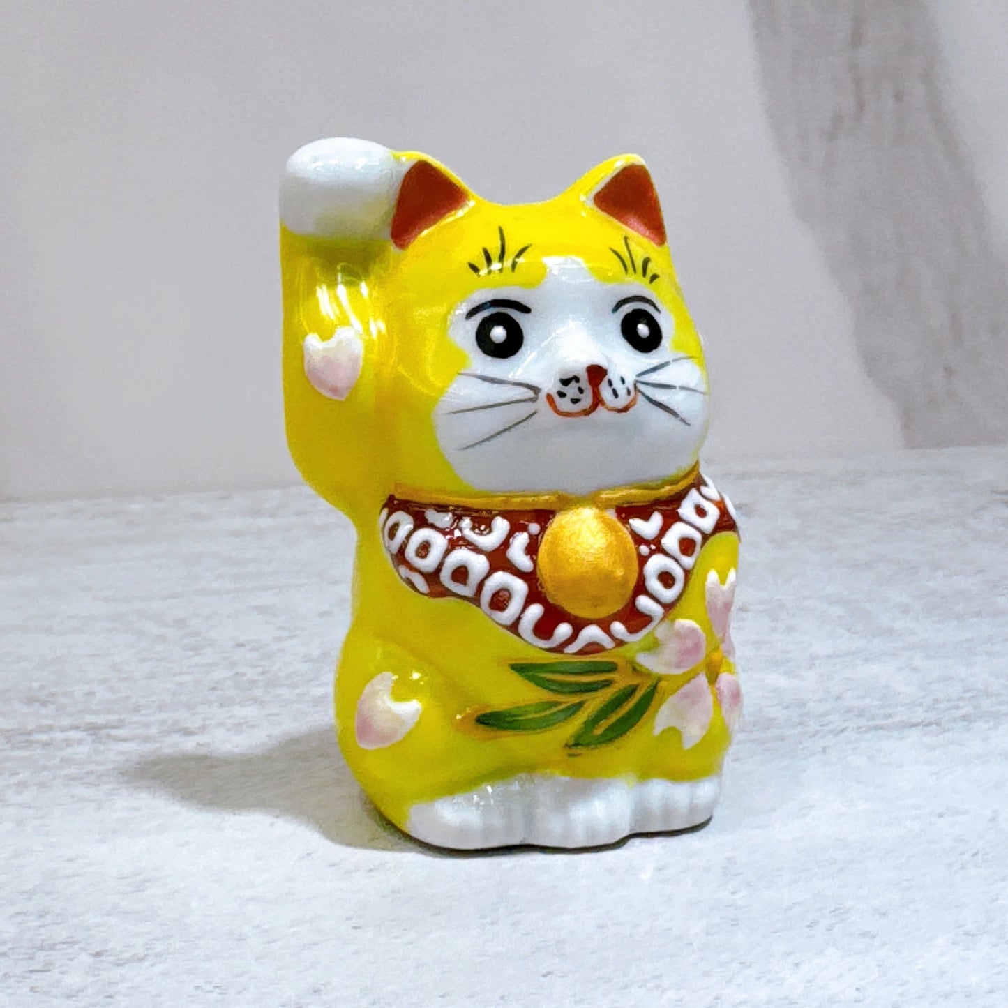 日本九谷燒招財貓 黃盛 2號