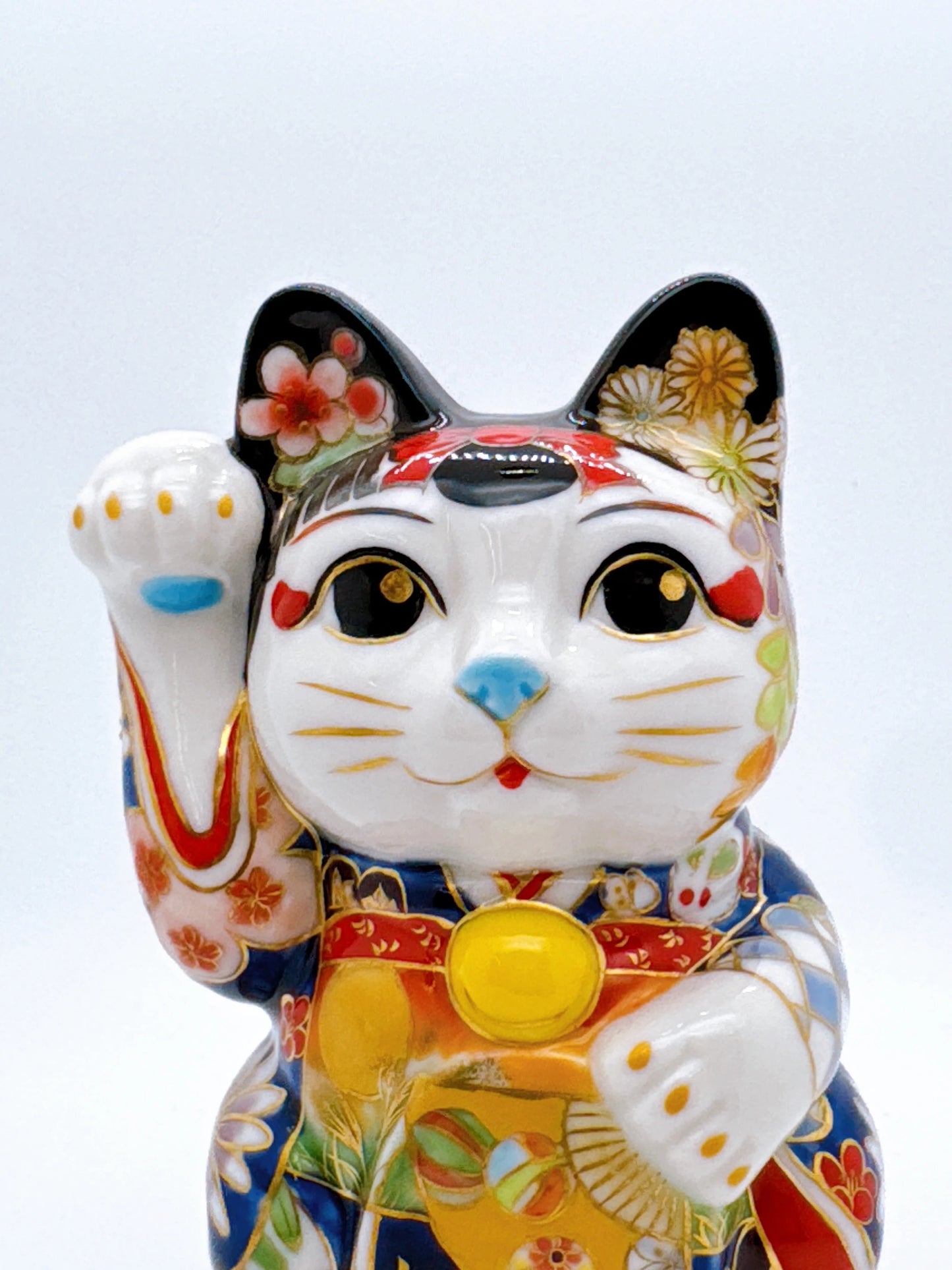 日本清水燒招財貓 色繪 舞妓 月兔