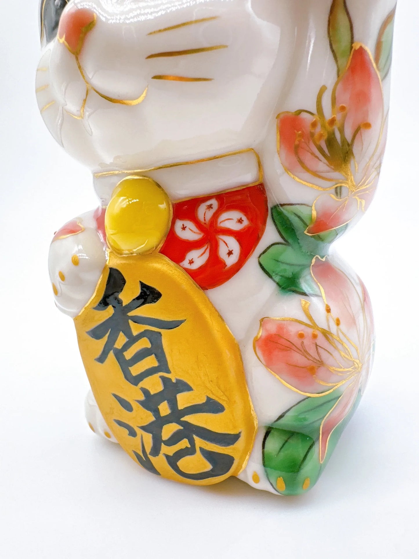日本清水烧招财猫 色绘 香港猫观